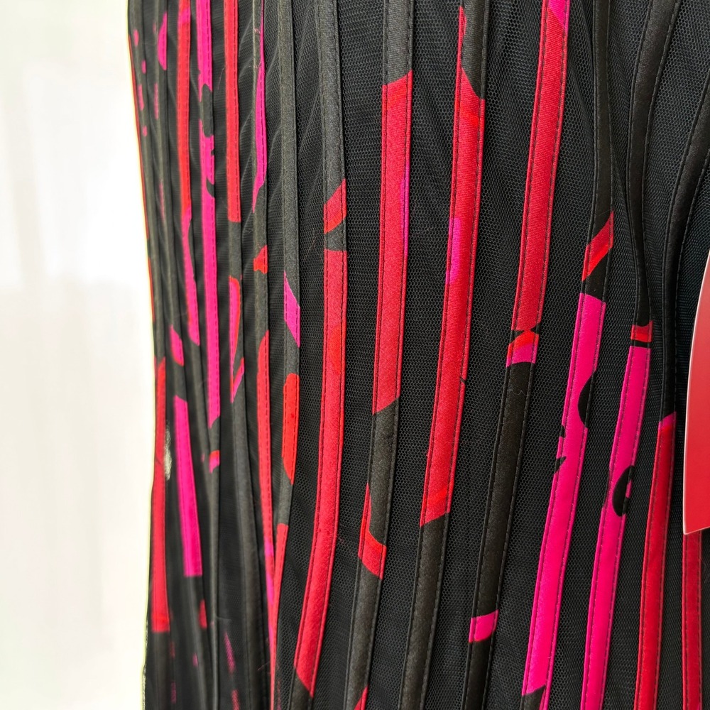 Vintage JS Collections Dress Size 14 NWT Abstract Pleated Mesh Y2K Whimsigoth - Picture 11 of 16